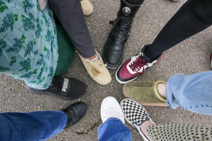 Participants feet during a project photoshoot 